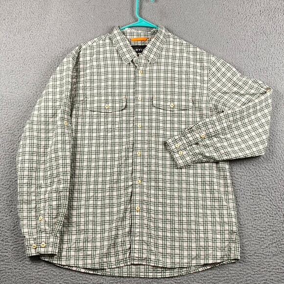 Orvis Button Up Shirt Men's Large Green Plaid Causal Outdoors Classic Fishing - Picture 1 of 11